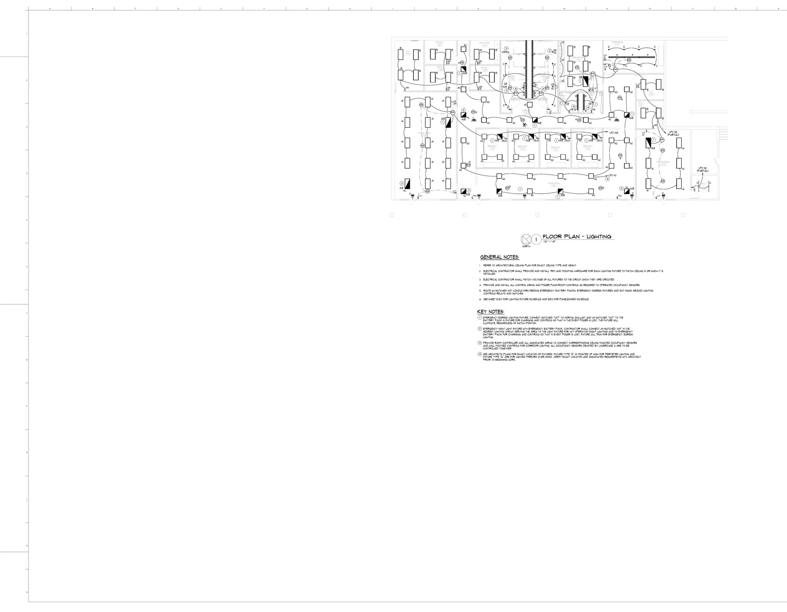 Golden E320 electrical lighting plan inside the BuildVision takeoff editor.